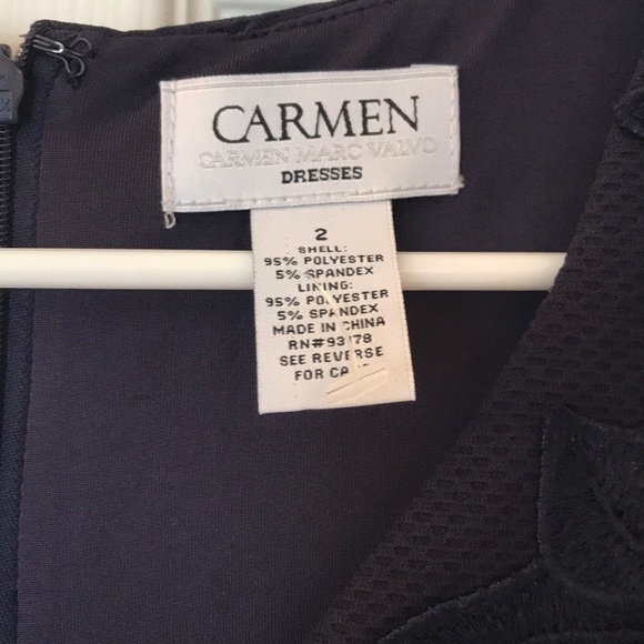 Carmen navy blue floral dress sz 2 - Picture 3 of 4